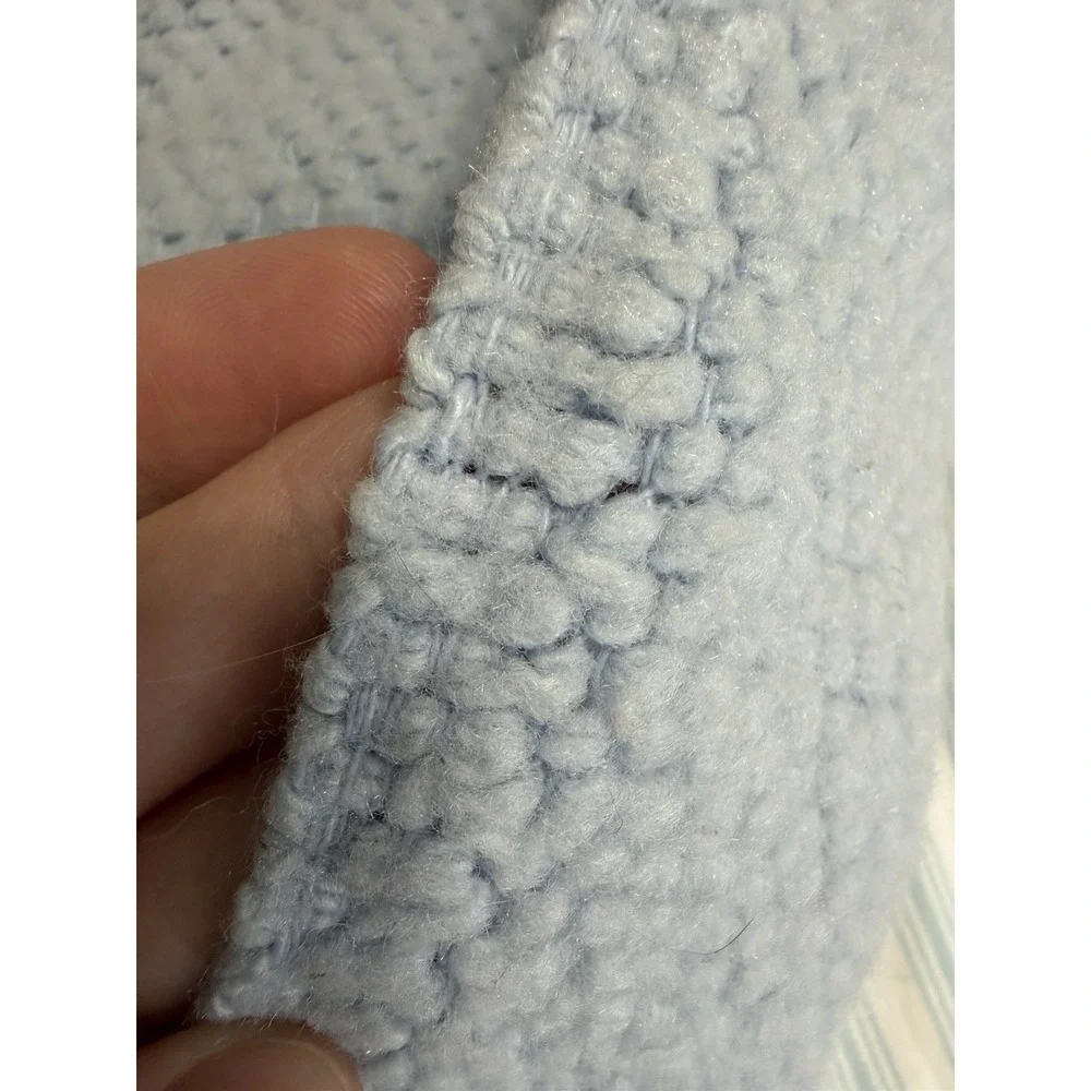 Vintage Weave Thermal Blanket Light Blue Satin Bound Edge Acrylic 64